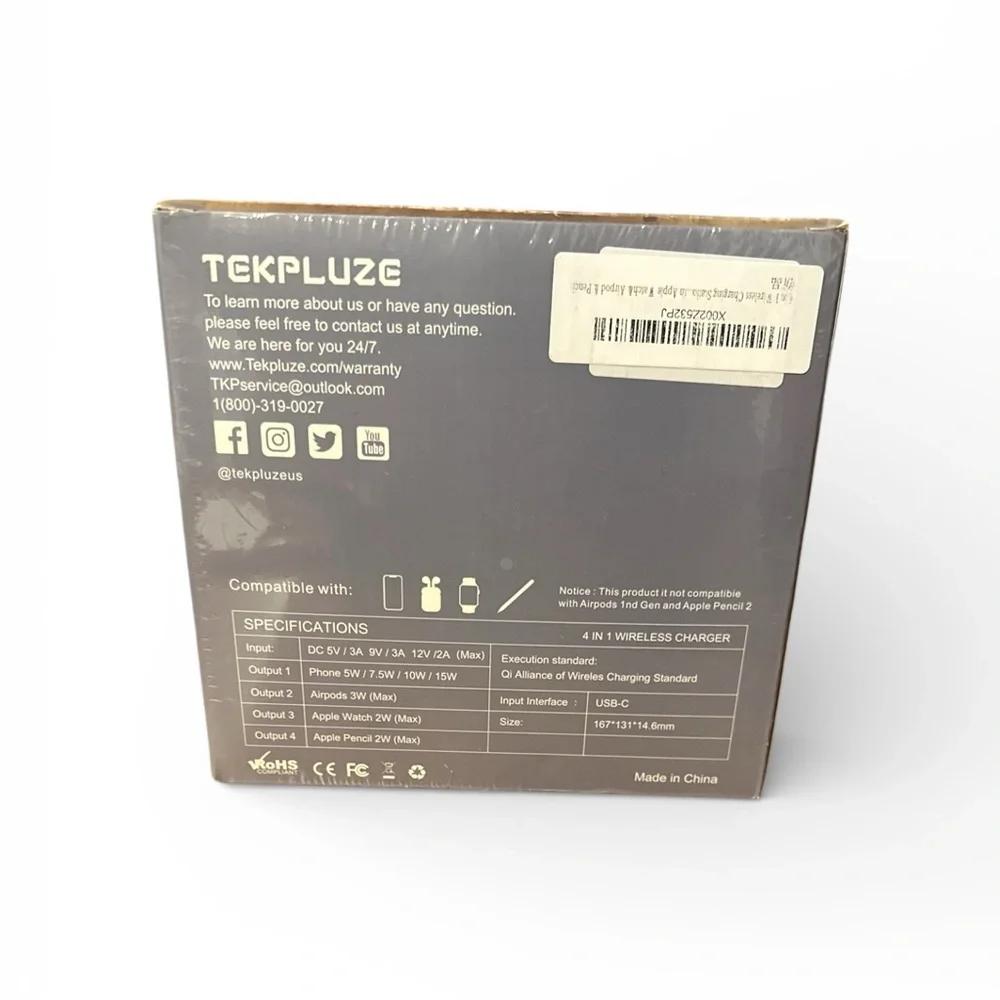 Tekpluze 4 in 1 Fast Charging Wireless Charger for Apple Products